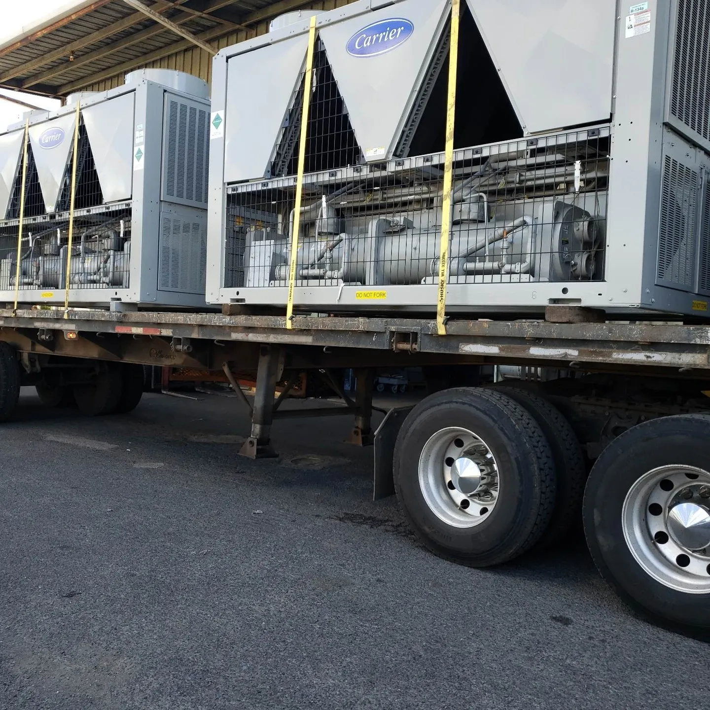 Large bulk AC unit after protective coating completion.